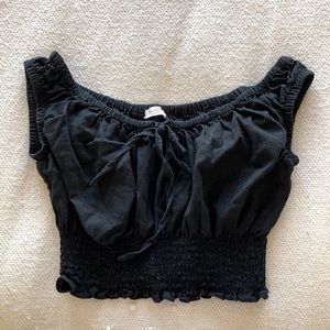 Jean Galt peasant crop top